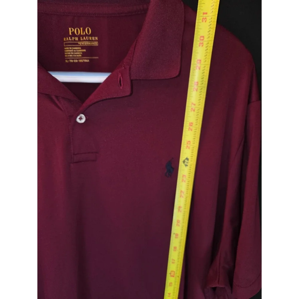 Polo Ralph Lauren Performance Polo Shirt Mens XL Short Sleeve Burgundy Pony Logo